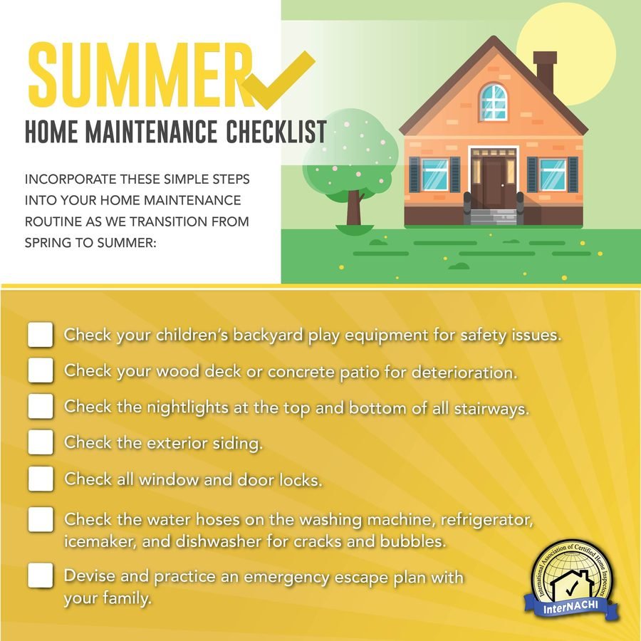 Summer home maintenance checklist